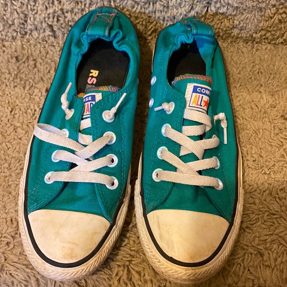 Size 8 teal converse- no tie
